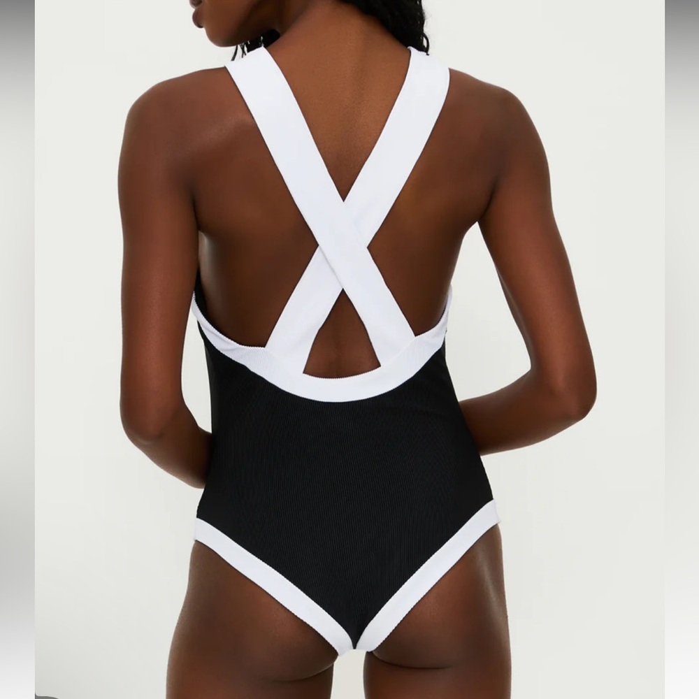 NWOT Beach Riot - Steph One Piece Black & White - Picture 2 of 5